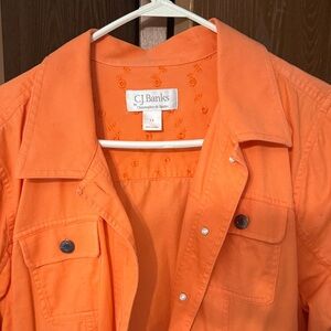 CJ Banks Women's Vibrant Orange denim Jacket